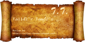 Tallér Tamás névjegykártya